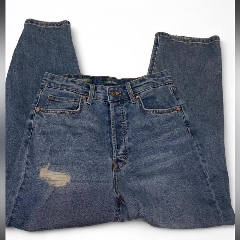 wild fable Womens Relaxed Fit Blue Distressed Jeans